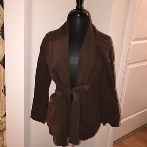 DKNY Brown Tie-Together Jacket